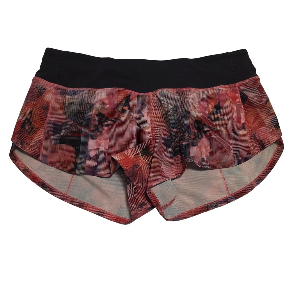 Lululemon Speed Up Low-Rise Shorts Abstract Geometric Red Pink Black Size 6